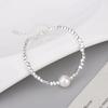 Pulsera Carlene de Plata Esterlina s925 Plata Triturada Novia Estilo Coreano Estilo ins Moda Pulsera de Perlas Pulsera de Celebridad de Internet Lote