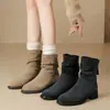 Botas de tornozelo estilo Birkenstock retrô, botas de moda femininas com salto plataforma, nova coleção outono/inverno 2026, botas estilo Dr. Martens, botas de cano curto, botas justas