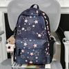 Mochila Escolar Estilo Japonês Ins para Meninas do Ensino Fundamental II e Médio, Mochila Fofa e Doce de Estrelas, Grande Capacidade, Bolsa de Ombro Duplo Fresca e Casual