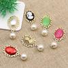 Pingente de pérola embutido de 13*18mm, pulseira com fivela de diamante, acessórios para cabelo, corrente, pingente, acessórios de joias DIY