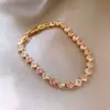 Pulsera Cuadrada de Circonita Estilo Coreano, Moderna, Sencilla, Versátil, Estilo de Nicho, Lujo Ligero, Sensación de Alta Gama, Joyería para Mujer al por Mayor