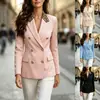 2026 Estilo Europeu Novo Estampa de Leopardo Lapela Dupla Fileira Blazer Pequeno Feminino Slim Fit Temperamento Profissional Suit para o Trabalho