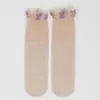 Calcetines Sueltos con Borde de Encaje, Calcetines de Seda Ultra Delgados Antideslizantes Antienganches de Boca Ancha para Verano, Calcetines No Compresivos para Maternidad y Postparto