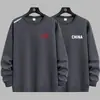 Sudadera de hombre para primavera y otoño, talla grande, versátil, holgada, casual, moderna, jersey de cuello redondo, gruesa, camisa base elegante