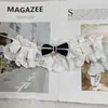 Gola falsa de renda com laço estilo coreano para pet, babador de renda, acessório xadrez para cachorro, babador para gato, cachecol para buldogue francês