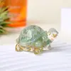 Cascalho de Cristal Natural Resina Tartaruga Fofa Decoração de Aquário Ornamento de Mesa Decoração de Interior de Carro Paisagem em Miniatura de Mesa