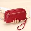 Bolso de Mano tipo Cartera de Cuero de Vaca de Primera Capa Estilo Nuevo, Bolso con Cremallera para Teléfono de Gran Capacidad, Billetera Larga de Cuero Genuino a la Moda para Mujeres