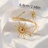 Pulsera de Brazo de Metal con Diseño de Girasol Hueco Popular Transfronteriza, Elegante y Versátil con un Toque de Lujo, Accesorio de Mano de Diseño Abierto Ajustable para Mujeres