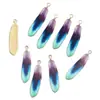DIY aleación gota de aceite impresión a color pluma accesorios de joyería aretes aretes collar decoración colgante colgante W317