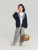 Pantalones Deportivos Holgados a Rayas con Bloques de Color para Niñas Pudding Haru Otoño 2025 Nuevos Pantalones Jogger para Niños