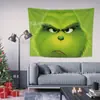 Tela de fondo temática de Grinch navideño de alta venta transfronteriza de Temu con impresión de alta definición para decoración de fotos de fiesta, en stock