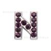 Letras de diamante de 8 mm, aleación de zinc alfanumérica, para manualidades, estilo inglés, con letras de diamante púrpura, accesorios de joyería