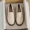 Mocasines de Suela Gruesa para Mujer 2024 Nuevo Primavera Retro Zapatos de Cuero Estilo Británico Slip-On Tacón Grueso Zapatos de Suela Blanda para Mujer