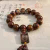 Grânulos Redondos de Madeira Nanmu Dourada em Atacado Material Antigo Pulseira de Sândalo para Segurar na Mão Colar 108 Grânulos de Oração de Madeira Natural Quartzo Rutilado Dourado Grânulos Soltos