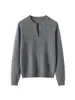 Suéter 100% lana pura para mujer con cuello de tijera, elegante, holgado, casual, estilo perezoso, adecuado como prenda exterior en otoño e invierno