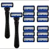 Marca de Fornecimento de Comércio Exterior Lâmina de Barbear Manual Nova de 6 Camadas Lâmina de Barbear Masculina Lâmina de Barbear Antiga