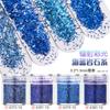 Pacote misto de pó brilhante de diamante de alta flash: glitter ultra-fino + 1mm pequenas lantejoulas unhas gradiente laser pó azul escuro 4-650