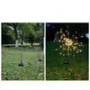 Luzes de LED solares de fogos de artifício para exterior para celebração de Ano Novo, decoração de jardim, gramado e canteiro de flores, luzes de fogos de artifício de liga de oito funções, novo modelo