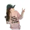 Camiseta de Retazos de Encaje Rosa Super Caliente 100% Algodón para Mujer Estilo Coreano Rejuvenecedor Estampado de Letras Holgada de Largo Medio Top Versátil