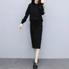 Conjunto Feminino de Nova Moda Primavera e Outono 2026: Conjunto de Duas Peças Soltinho Emagrecedor com Top com Capuz + Saia