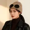 Gafas de Aviador Gorro de Punto Forrado de Lana para Mujer en Otoño e Invierno Gorro de Lana Cálido y a Prueba de Frío para Hombre Comercio Exterior Transfronterizo Versátil Gorro para el Frío