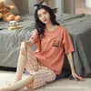 Camisón de Algodón de Manga Corta para Mujer, Vestido Delgado de Verano, Nuevo Estilo 2025, Conjunto Holgado de Maternidad, Pijama, Ropa de Casa