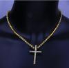 Europa y Estados Unidos joyería transfronteriza nuevo collar de cruz de diamantes moda enseñanza fe colgante de pedrería cadena para el cuello personalidad simple