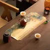 Alfombrilla Rectangular para Té Seco de Seda Imitación Xiangyun, Nuevo Estilo Chino de Gama Alta Inspirada en Zen, Mantel/Paño de Té Retro Aislante de Calor de Doble Cara