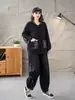 Nueva colección de primavera y otoño: denim retro, lavado desgastado, estampado color block, pantalones harén de corte holgado, pantalones casuales y un conjunto de dos piezas que incluye una chaqueta
