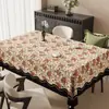 Mantel Retro Floral Estilo Americano, Impermeable, Resistente al Aceite, Resistente al Calor, Lavable, Estilo Pastoral, para el Hogar, Resistente a Manchas, Mantel Rectangular para Mesa de Comedor