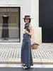 Falda Larga Elegante de Algodón y Lino Han Xun de Cintura Alta Recta Ajustada para Mujer, Nuevo Modelo Otoño Temprano 2026 27374