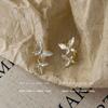 Aretes de Mariposa Doble con Esmalte Suave Estilo Francés para Mujer Lujo Ligero Nicho Combinan con Todo Super Hada Aretes Elegantes Celebridad de Internet Mismos Aretes de Estilo