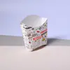 Caja Pequeña para Papas Fritas de Grado Alimenticio, Cartulina Blanca Engrosada, a Prueba de Aceite y Fugas, Desechable, Caja de Empaque No Plegable para Snacks
