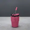 Caneca Dopamina Estilosa Nova com Alça e Canudo, Design Simples, Adequada para Escritório, Estudante e Uso Portátil de Café