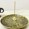 Placa de Fragrância Retro Dragão e Fênix Oversized Diâmetro 15cm Suporte de Fragrância Doméstico Interno Incenso de Linha Fogão de Sândalo