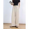 Calças de Linho Estilo Simples Perna Larga Estreita para Mulheres, Verão Fino Cropped Petite Solto Respirável Fresco Casual Retas