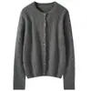 Nuevo Cardigan Grueso de Punto Trenzado 100% Cachemir Otoño/Invierno 2026 para Mujer Cuello Redondo Holgado Retro Suéter Abrigo