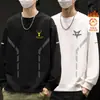 Camiseta de Manga Larga para Hombre Destacada, Marca de Moda, Forro Polar, Top Otoño-Invierno, Sudadera, Camiseta Interior Juvenil, Camiseta Base