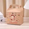 Comercio Exterior Caja de Cartón Portátil para Fiesta de Dulces y Galletas Navideñas Caja de Papel Empaque para Regalo Pequeño Caja con Forma de Cuerno Caja de Regalo