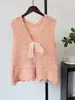 Cárdigan Chaleco de Punto Hueco con Cordones 2026 Otoño/Invierno Nuevo Suave de Capas sin Mangas Chaleco Suéter Top para Mujer