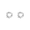 Pendientes de aro cuadrados de plata de ley S925 pendientes de hoja de circonita moda de otoño 2021 para mujer pendientes de alta calidad