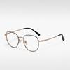 T23829 marco de gafas poligonal semi-titanio artístico retro liso para adelgazar de venta caliente se puede equipar con miopía venta al por mayor de fábrica
