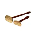 Tabla gua sha de latón puro para Tai Chi con mango extendido, adecuada para masajes de espalda, hombros, cuello y todo el cuerpo