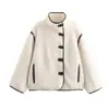 Moda Casual Suelta Popular Europea y Americana Transfronteriza de Mujer Chaqueta de Lana de Cordero Tops para Mujer