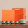 Modelo Nuevo 2026 Tetera de Cerámica para Uso Doméstico, Juego para Preparar Té, Tetera Estilo Chino con Asa, Tetera de Porcelana Ru China de Regalo