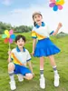 Traje Uniforme Escolar Escuela Primaria Deporte Traje de Porrista Jardín de Infancia Traje de Jardín Traje de Verano Niños Estilo Británico Traje de Clase Verano