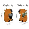 Lindo Broche de Animal Capibara Plantas Verdes y Flores Creativas Estilo Dibujos Animados Insignia Accesorios para Ropa Accesorios Listos para la Venta