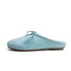Pantuflas de Media Punta Cerradas de Piel de Oveja para Mujer, Modelo Dopamina Más Vendido Primavera 2026, Suela Suave, Superficie Suave, Pantuflas de Piel Genuina para Uso en Exteriores