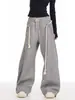 Calça Esportiva Retro Estilo Americano para Mulheres, Calça Scimitar Wide-Leg, Novas Calças de Moletom Casuais Largas para Primavera e Outono, Calça Reta de Comprimento Total