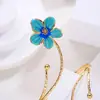 Pulseira de Braço Flor de Gotejamento de Óleo Metálica Cruzada Estilo Coreano Europeu e Americano, Ajustável, Joia Feminina Elegante e Única